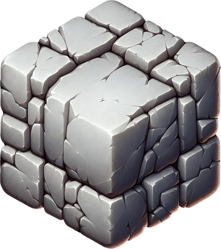 A stone from top view (2d).
Single Game Texture. In-Game asset. 2d. Blank background. High contrast. No shadows.