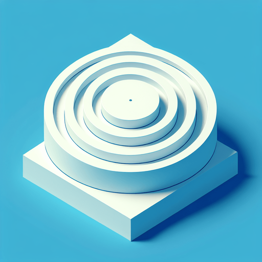 3 white flat isometric concentric circles like a target.