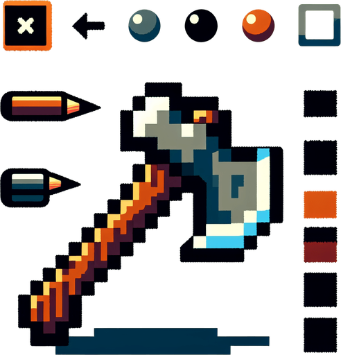 8-bit. cartoon. axe. in game asset. no shadow..
Single Game Texture. In-Game asset. 2d. Blank background. High contrast. No shadows.
