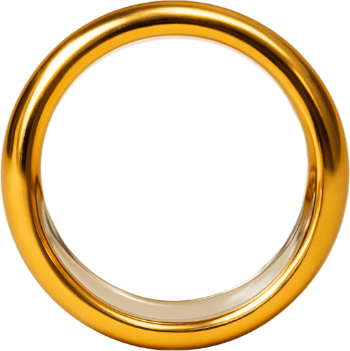 Golden ring with transparent middle. Front view