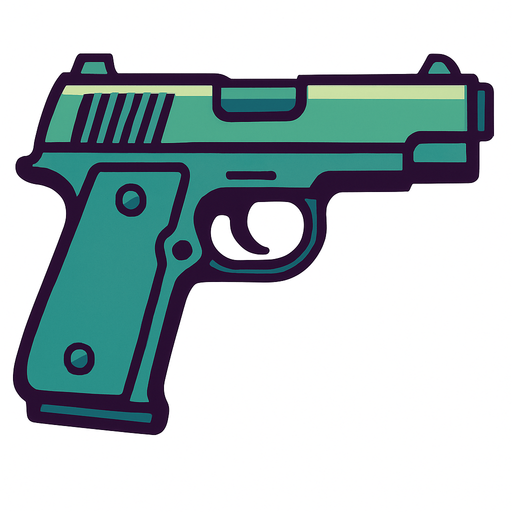 Gun.
In-Game asset.  2d.  High contrast.  No shadows