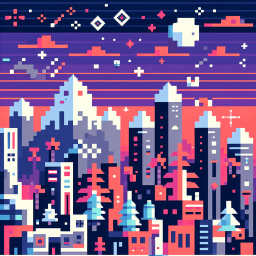 8-bit pixelated minimal stylized background for a simple hypercasual game.
Single Game Texture. In-Game asset. 2d. Blank background. High contrast. No shadows.