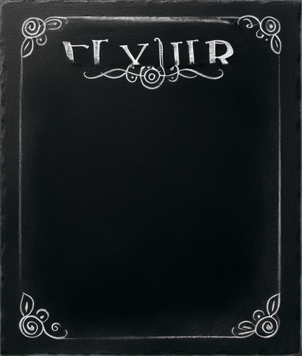 Word "ELIXIR" written in chalk in small