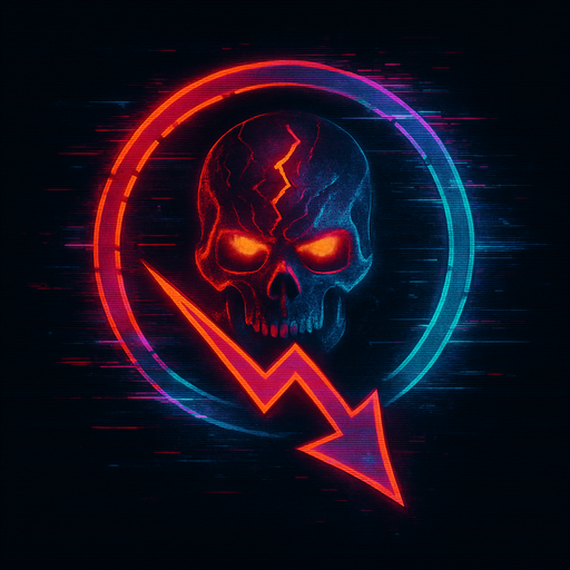 Ability icon 'weakness curse' . cyberpunk. abstract. Futuer. different colors. HD colors