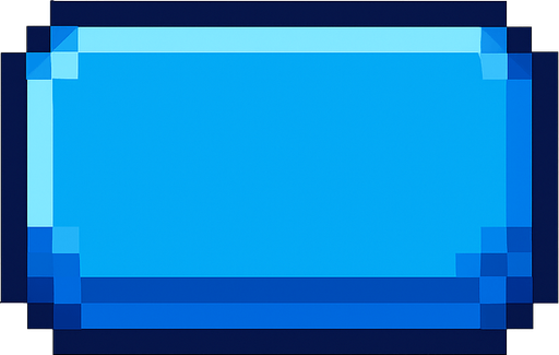 boton azul de pixeles.
In-Game asset.  2d.  High contrast.  No shadows