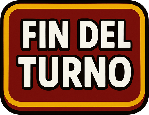 un botton que dice "Fin del Turno" con letras blancas y grandes.
In-Game asset.  2d.  High contrast.  No shadows