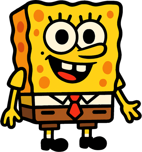 sungerbob benzerı ama aynısı degıl.
In-Game asset.  2d.  High contrast.  No shadows