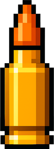 bala de rifle de asalto hecha con pixeles.
In-Game asset.  2d.  High contrast.  No shadows