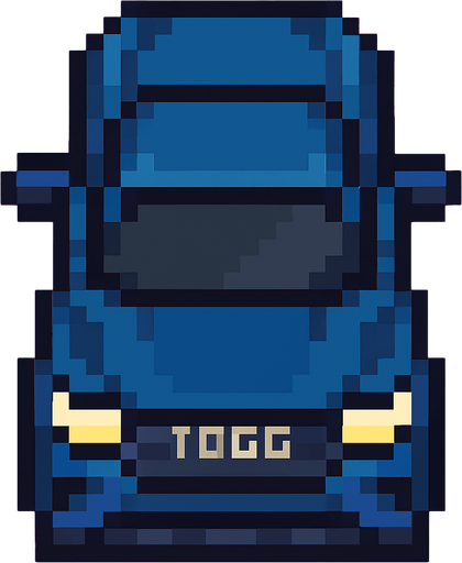 pixel art Togg bird's eye view.
In-Game asset.  2d.  High contrast.  No shadows