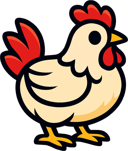 chicken.
In-Game asset.  2d.  High contrast.  No shadows
