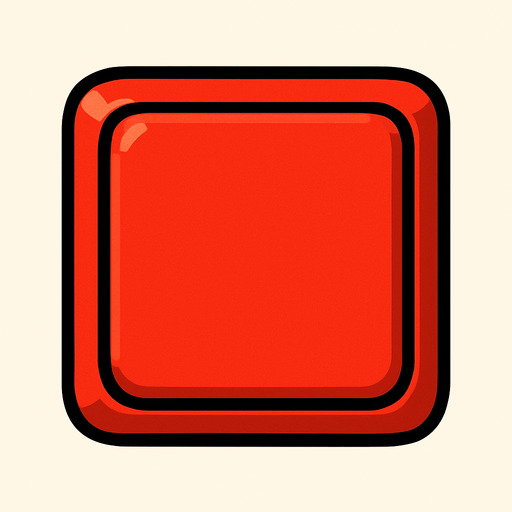 red button square.
In-Game asset.  2d.  High contrast.  No shadows