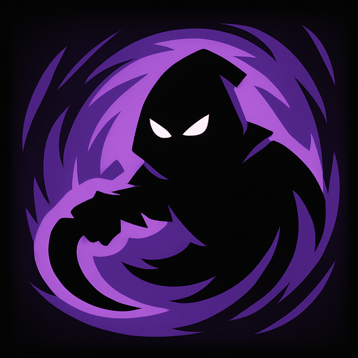 game skill logo, skill name is "shadow". no text. only image..
In-Game asset.  2d.  High contrast.  No shadows