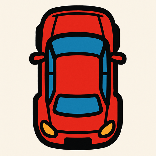 üstten görünümlü araba yap.
In-Game asset.  2d.  High contrast.  No shadows