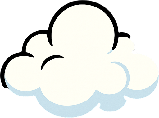 una nube.
In-Game asset.  2d.  High contrast.  No shadows