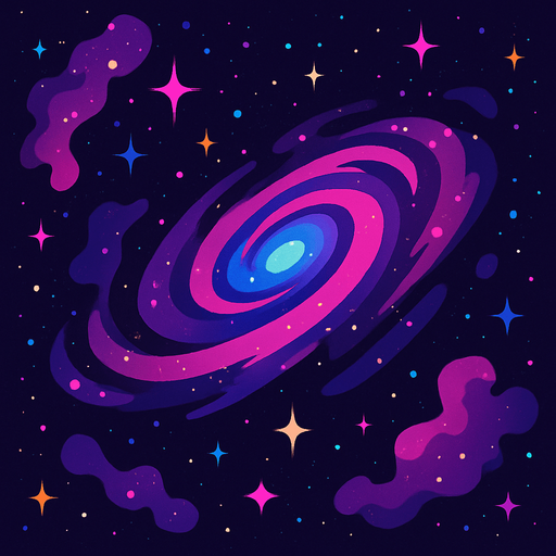 galaxy theme background.
In-Game asset.  2d.  High contrast.  No shadows
