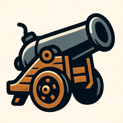 Un cañón.
In-Game asset.  2d.  High contrast.  No shadows
