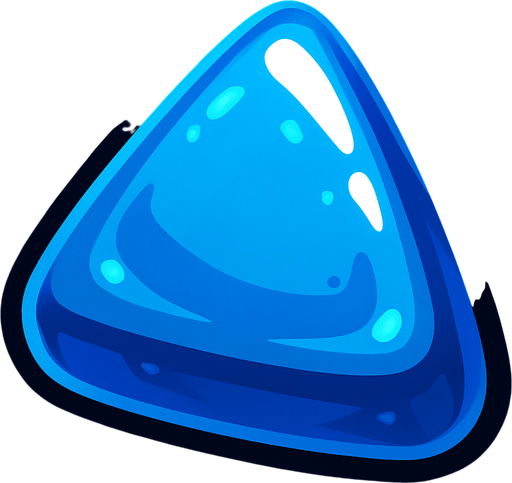 Edible triangular single blue candy.
In-Game asset.  2d.  High contrast.  No shadows