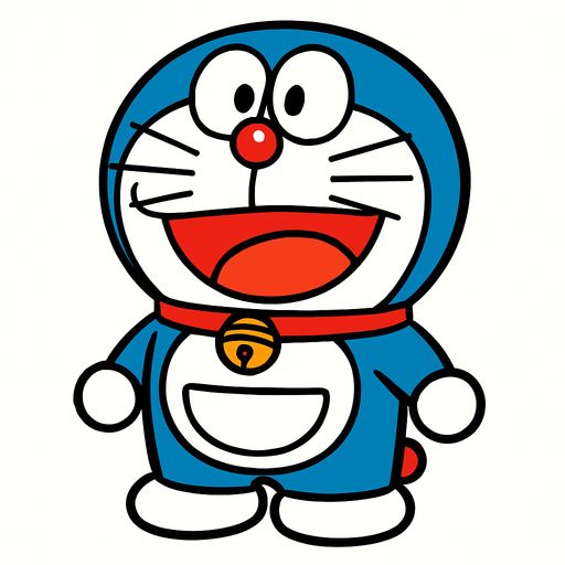 Doraemon full budy.
In-Game asset.  2d.  High contrast.  No shadows