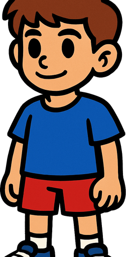 Petit garçon de 12 ans.
In-Game asset.  2d.  High contrast.  No shadows