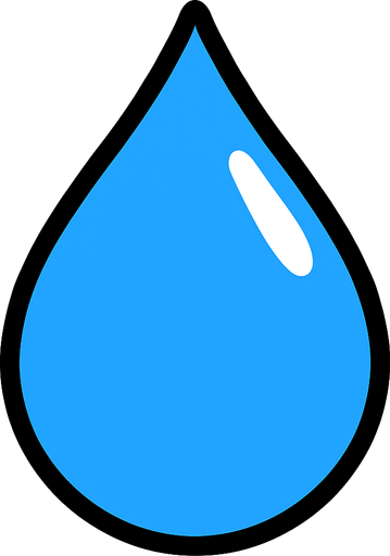 gota de agua en 2d.
In-Game asset.  2d.  High contrast.  No shadows