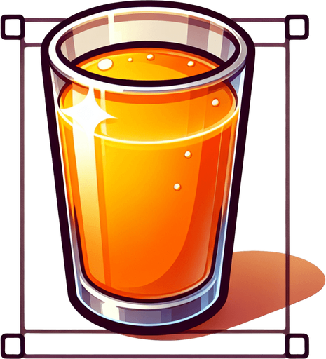 A nice glass of orange juice.
Single Game Texture. In-Game asset. 2d. Blank background. High contrast. No shadows.