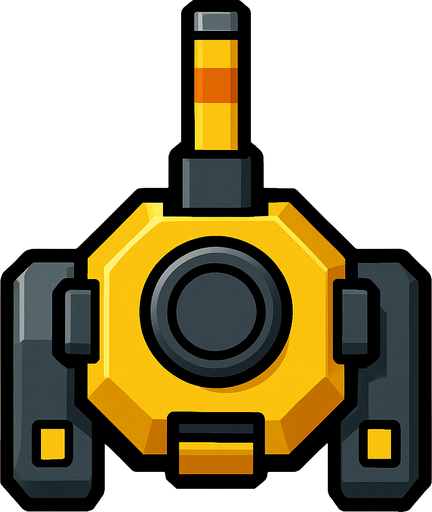 Top atan makina yukardan bakış.
In-Game asset.  2d.  High contrast.  No shadows