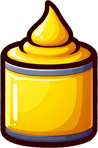 yellow mustard.
Single Game Texture. In-Game asset. 2d. Blank background. High contrast. No shadows.