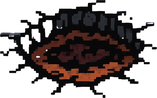 agujero de la calle hecho con pixeles.
In-Game asset.  2d.  High contrast.  No shadows