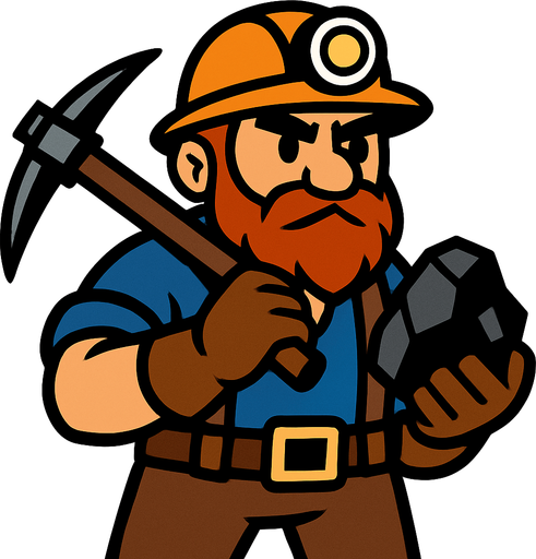 Madenci.
In-Game asset.  2d.  High contrast.  No shadows