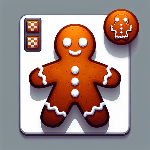 A gingerbread man. Single Game Texture. In-Game asset. 2d. Blank background. High contrast. No shadows.