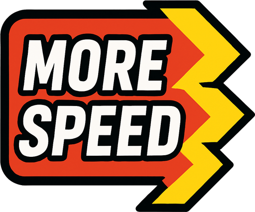 mas velocidad pero escrito en ingles.
In-Game asset.  2d.  High contrast.  No shadows