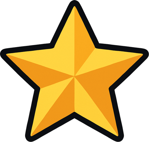 star, 2D.
In-Game asset.  2d.  High contrast.  No shadows