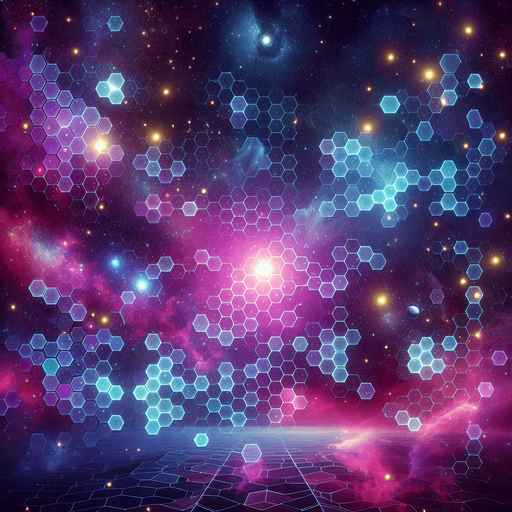 Amazing bright hexagon space background.