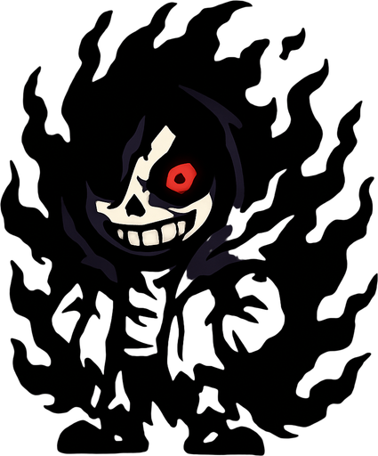 Sans consumido por la oscuridad misma sans oscuro y maligno.
In-Game asset.  2d.  High contrast.  No shadows