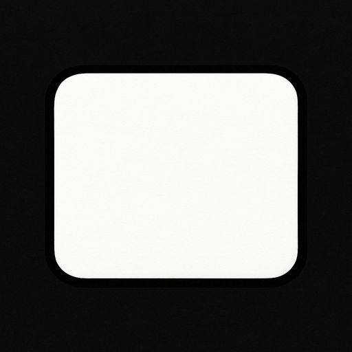 rectangulo Blanco con bordes redondeados. figura simple.
In-Game asset.  2d.  High contrast.  No shadows
