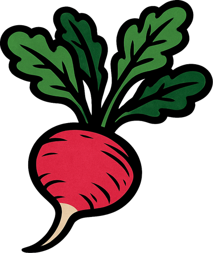 Radis.
In-Game asset.  2d.  High contrast.  No shadows