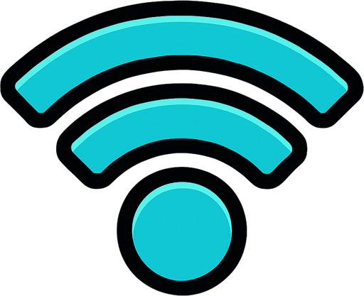 WiFi symbol.
In-Game asset.  2d.  High contrast.  No shadows