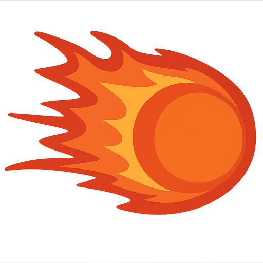 fireball. No background. Transparent background. Blank background. No shadows. 2d. In-Game asset. flat