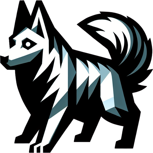 dog.
Single Game Texture. In-Game asset. 2d. Blank background. High contrast. No shadows.