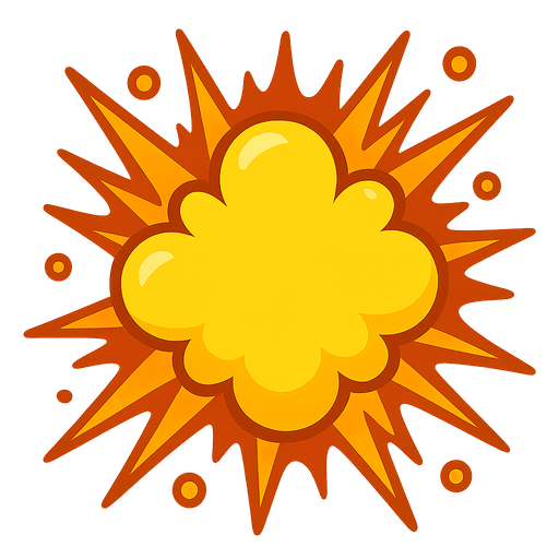 disney image style yellow explosion.
In-Game asset.  2d.  High contrast.  No shadows