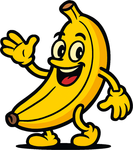 banana cartoon stile.
In-Game asset.  2d.  High contrast.  No shadows