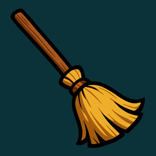Broom.
In-Game asset.  2d.  High contrast.  No shadows
