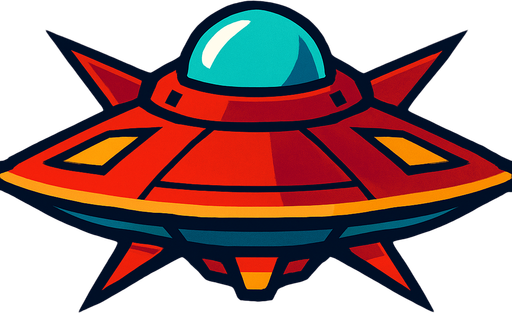 horizontal sharp ufo battle plane.
In-Game asset.  2d.  High contrast.  No shadows