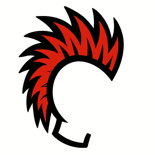 Mohawk with no head.
In-Game asset.  2d.  High contrast.  No shadows