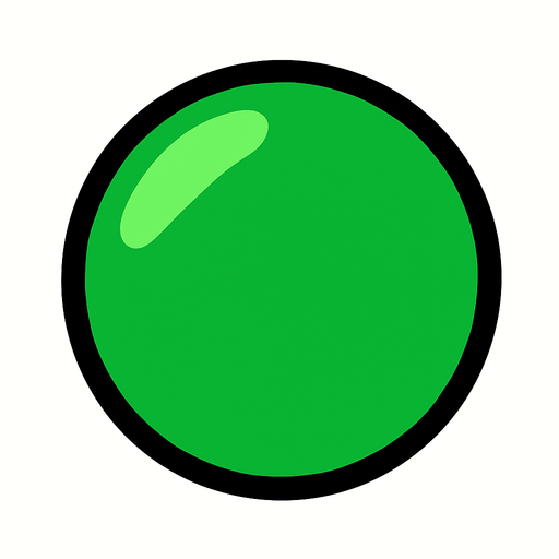 green ball.
In-Game asset.  2d.  High contrast.  No shadows