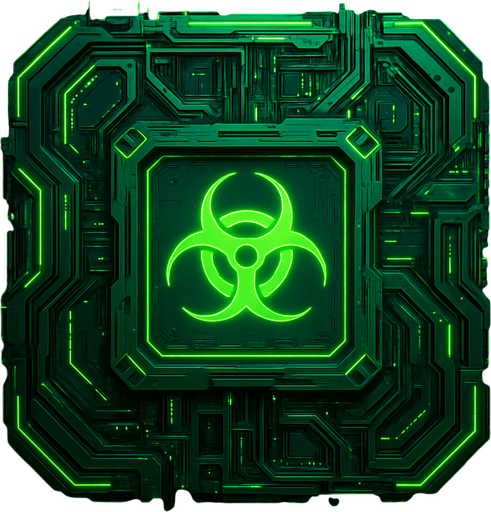 Toxin top square of tower facing the screen to use it as a grid. future. seen from above. Cyberpunk. abstract. HD colors. green color. No Diagonal images.