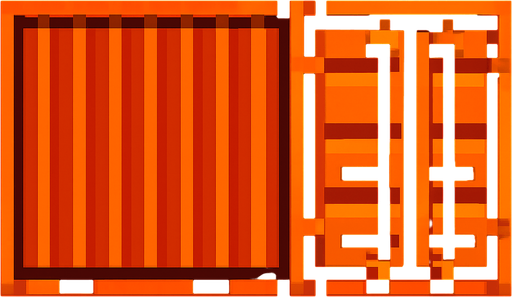 shipping container box pixel.
In-Game asset.  2d.  High contrast.  No shadows. one side only.
In-Game asset.  2d.  High contrast.  No shadows