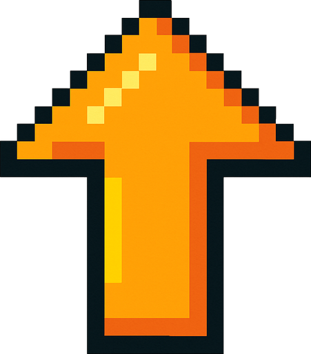 flechita hacia arriba pixart.
In-Game asset.  2d.  High contrast.  No shadows