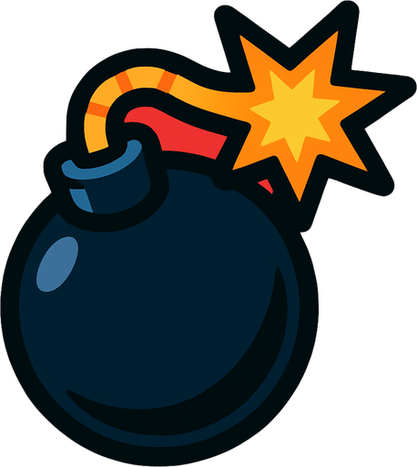 bomba.
In-Game asset.  2d.  High contrast.  No shadows