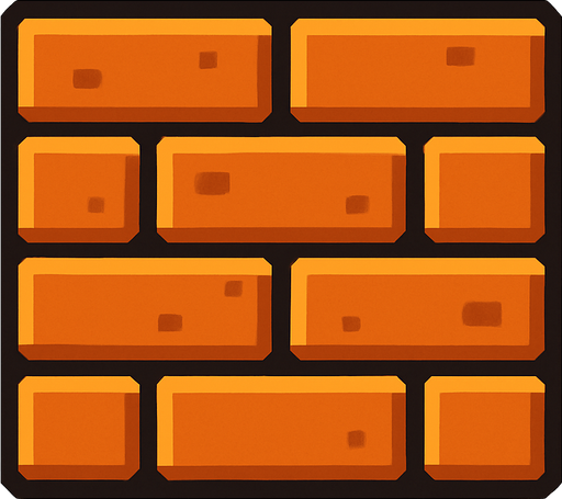 Brick block.
In-Game asset.  2d.  High contrast.  No shadows